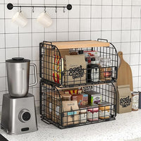 Stackable metal storage bins for bread and snacks