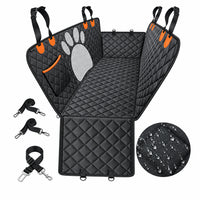 Pet car seat cover for dogs on rear vehicle seat