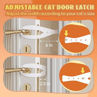 White pet door stopper latch with adjustable strap for easy installation and dog-proofing cat areas.