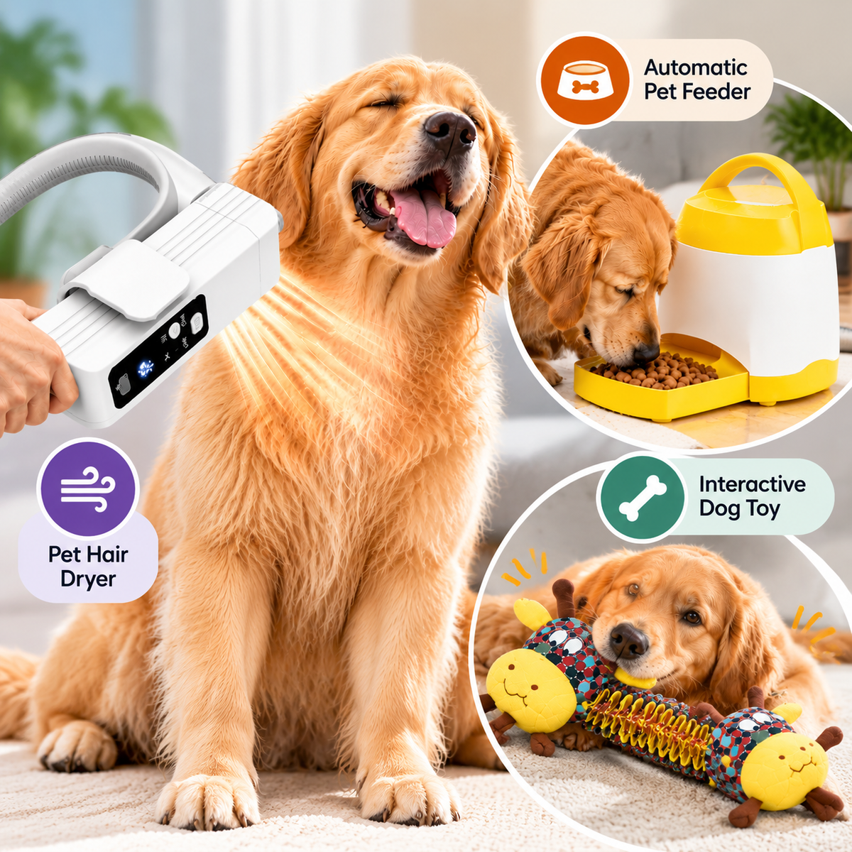 White pet grooming dryer for drying dog fur after bath