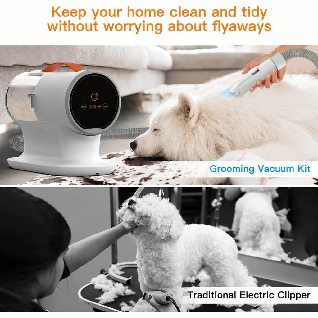Pet grooming vacuum system with multiple grooming tools