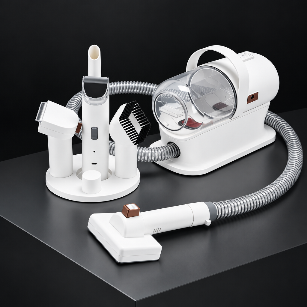 Pet grooming vacuum for cats and dogs with hair collection