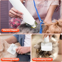 Pet grooming vacuum tool set for dogs