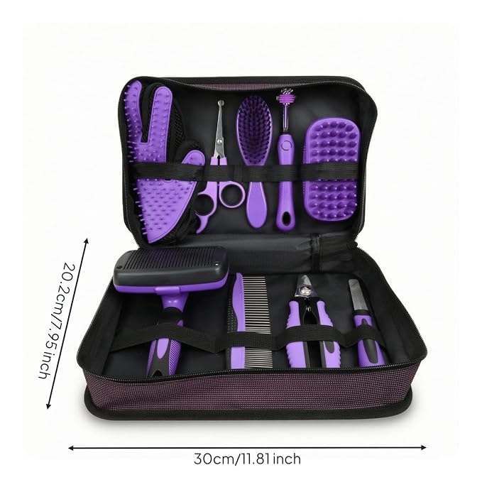 Pet grooming vacuum with multiple grooming accessories