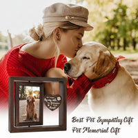 Wooden Pet Keepsake Picture Frame With Double Sided Display