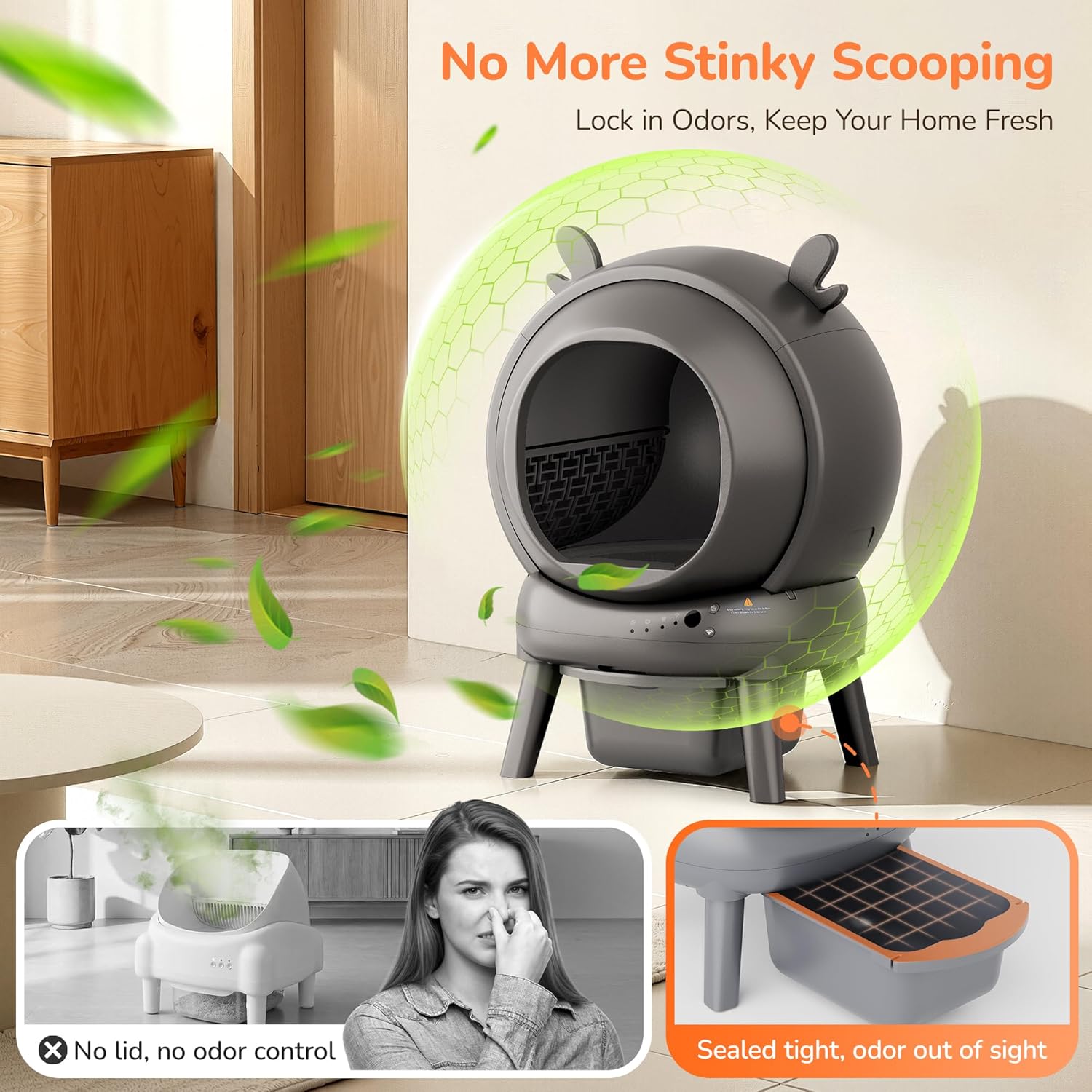 Pet Litter Box With App Based Features And Enclosed Design
