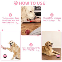 Pink Pet Routine Bell With Non Slip Rubber Base For Indoor Use