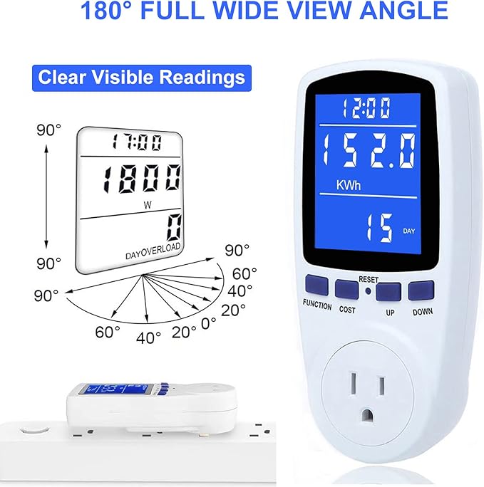 Plug in energy usage monitor for home appliances