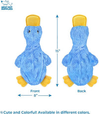 Plush duck dog toy for fetch play and training