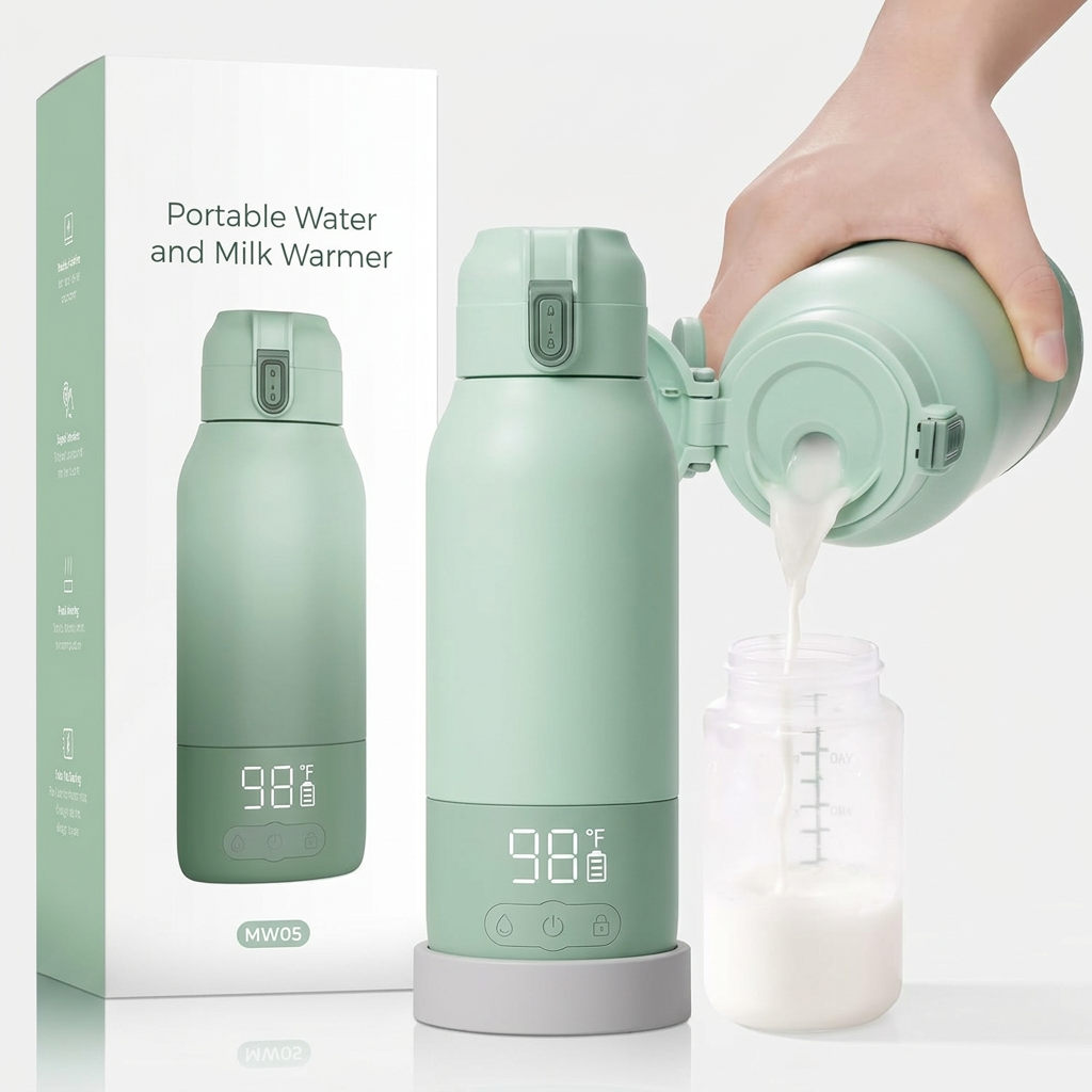 Portable Baby Bottle Warmer With USB Rechargeable Design