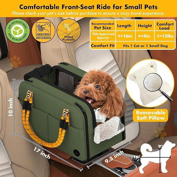 Portable dog armrest car seat for small dogs