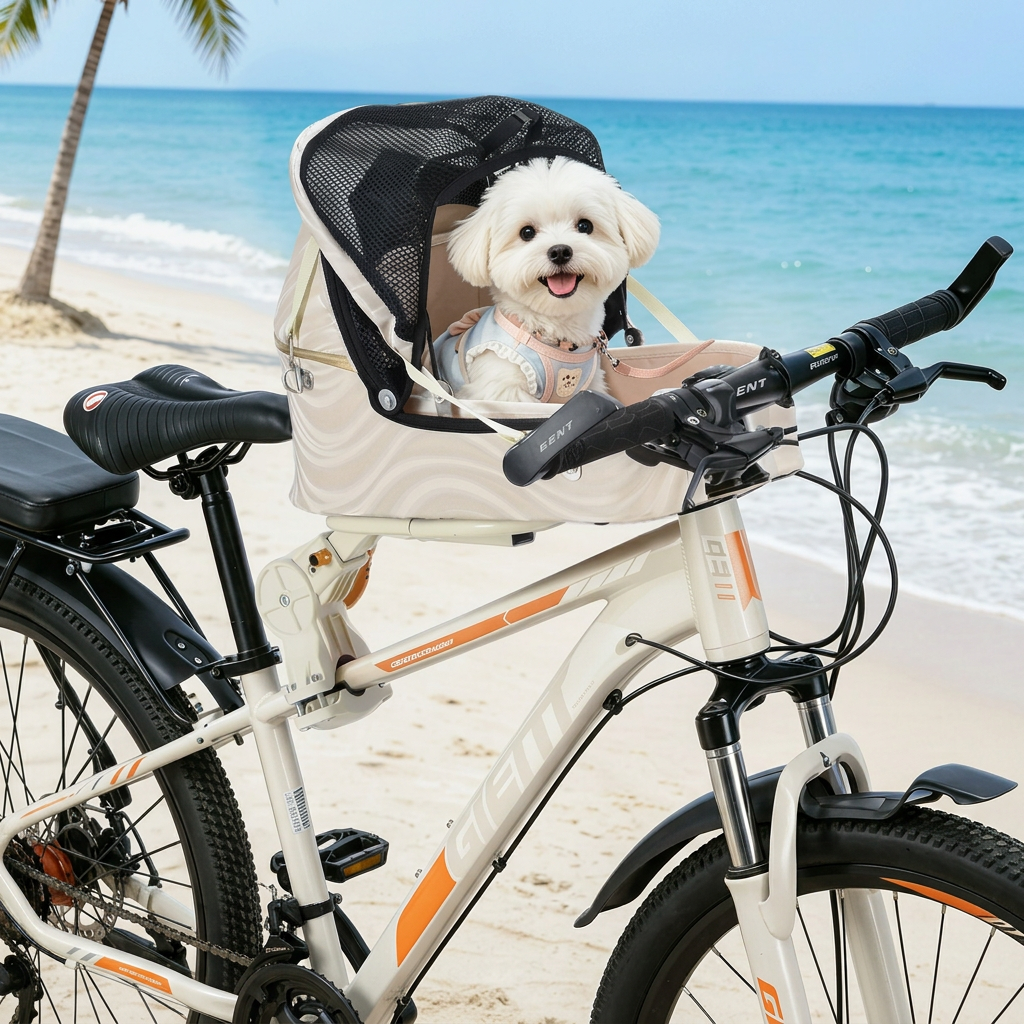 Portable dog bicycle seat for outdoor travel