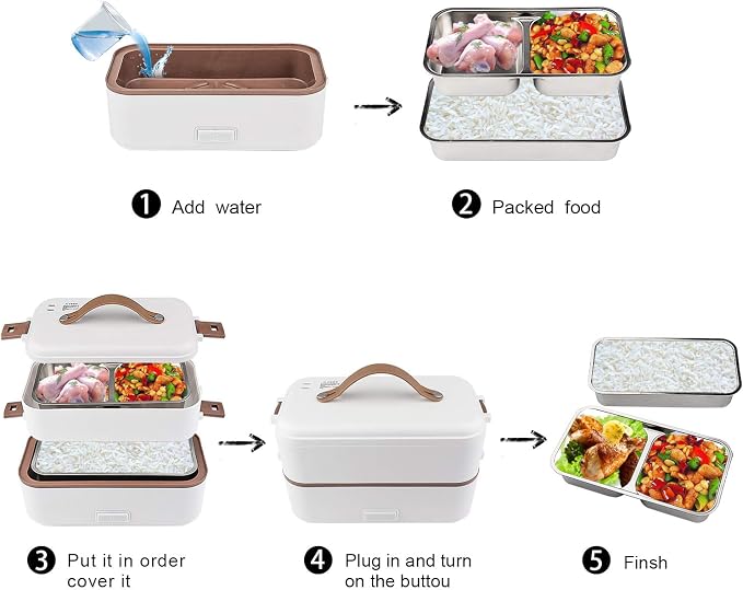 Portable electric lunch warmer for office and travel