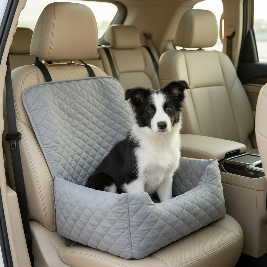 Portable pet car bed for dogs and cats