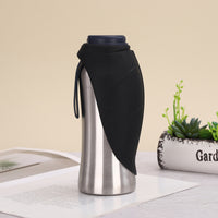 Portable pet water bottle with handle for easy carrying during walks