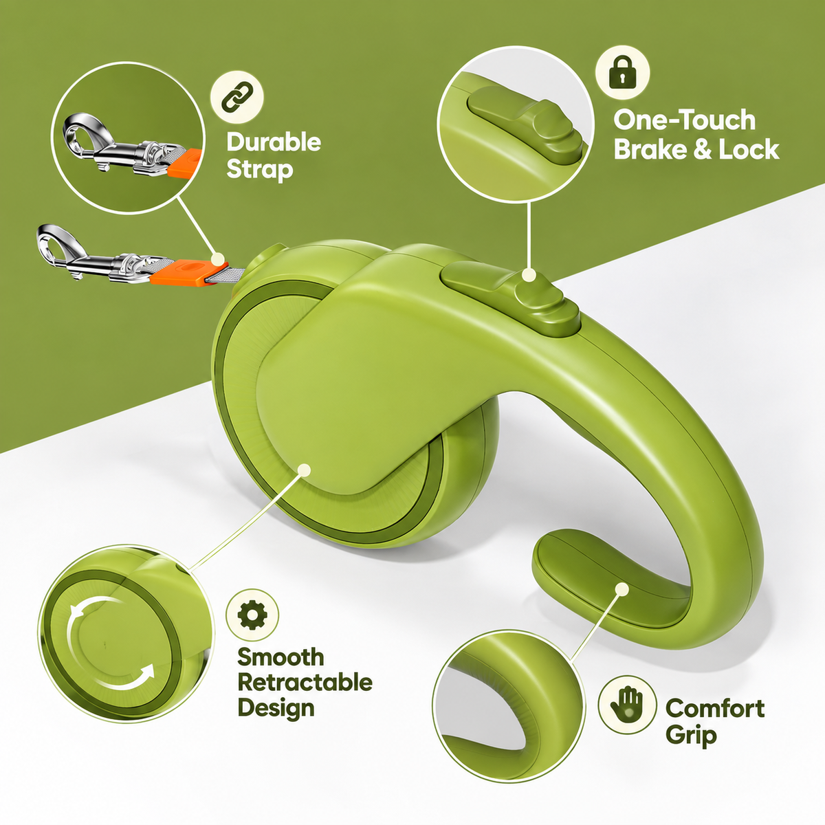 Portable retractable pet leash for outdoor activities