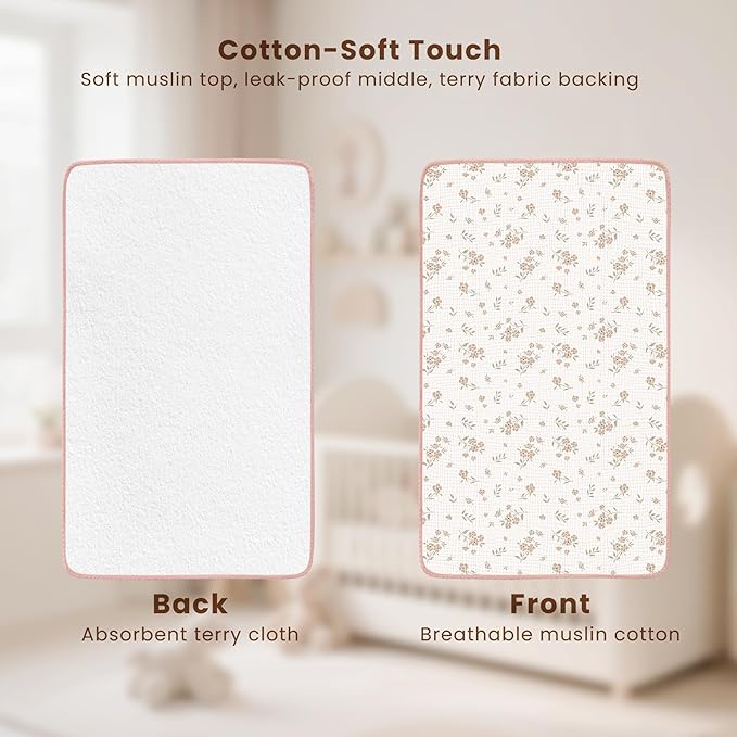 Portable baby changing pad with waterproof backing, perfect for diaper changes while traveling.