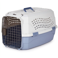 Portable Pet Travel Carrier 2 Door Hard Sided for Dogs and Cats Gray Blue