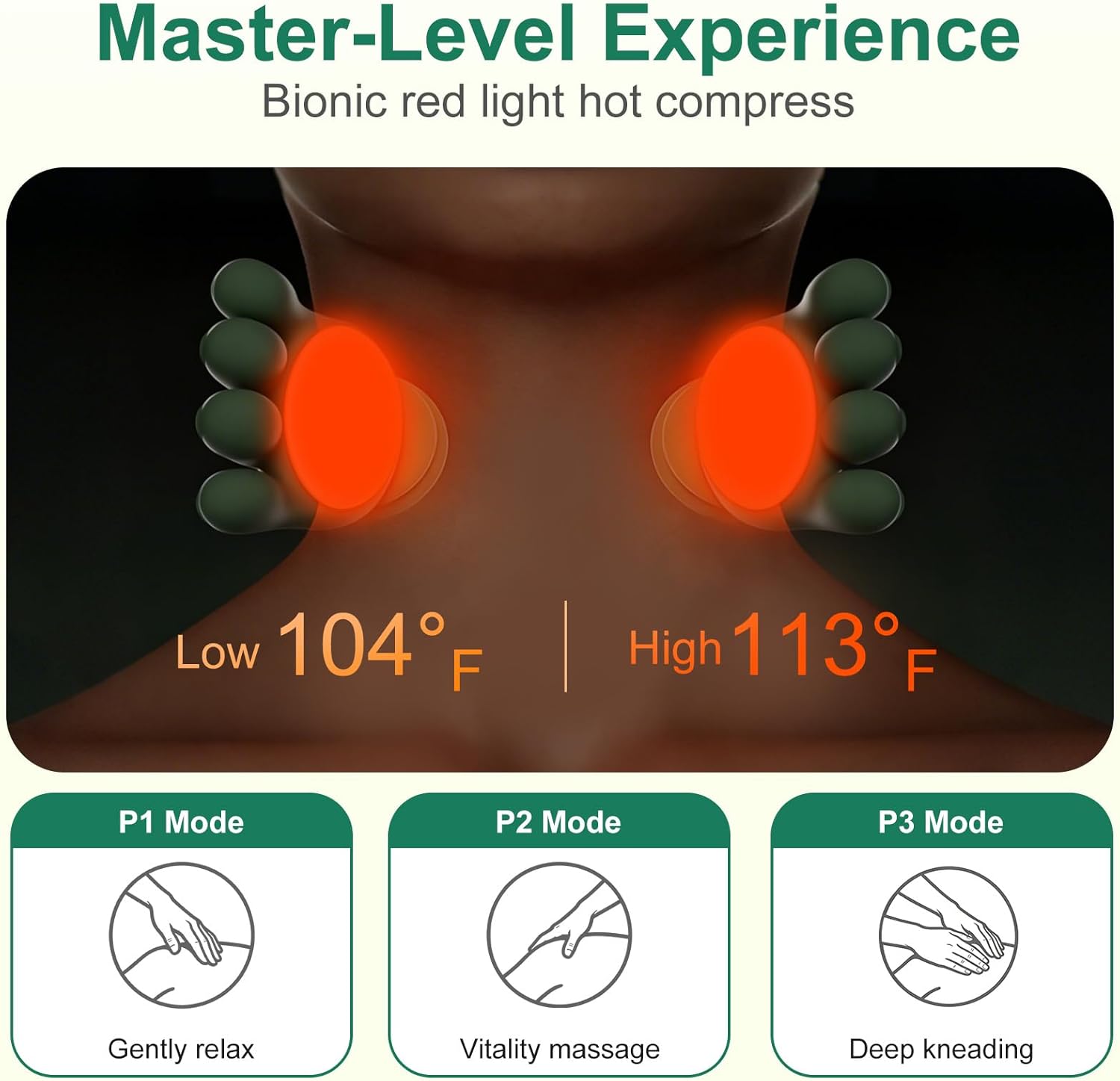 Portable 4D neck comfort massager for home office and travel use
