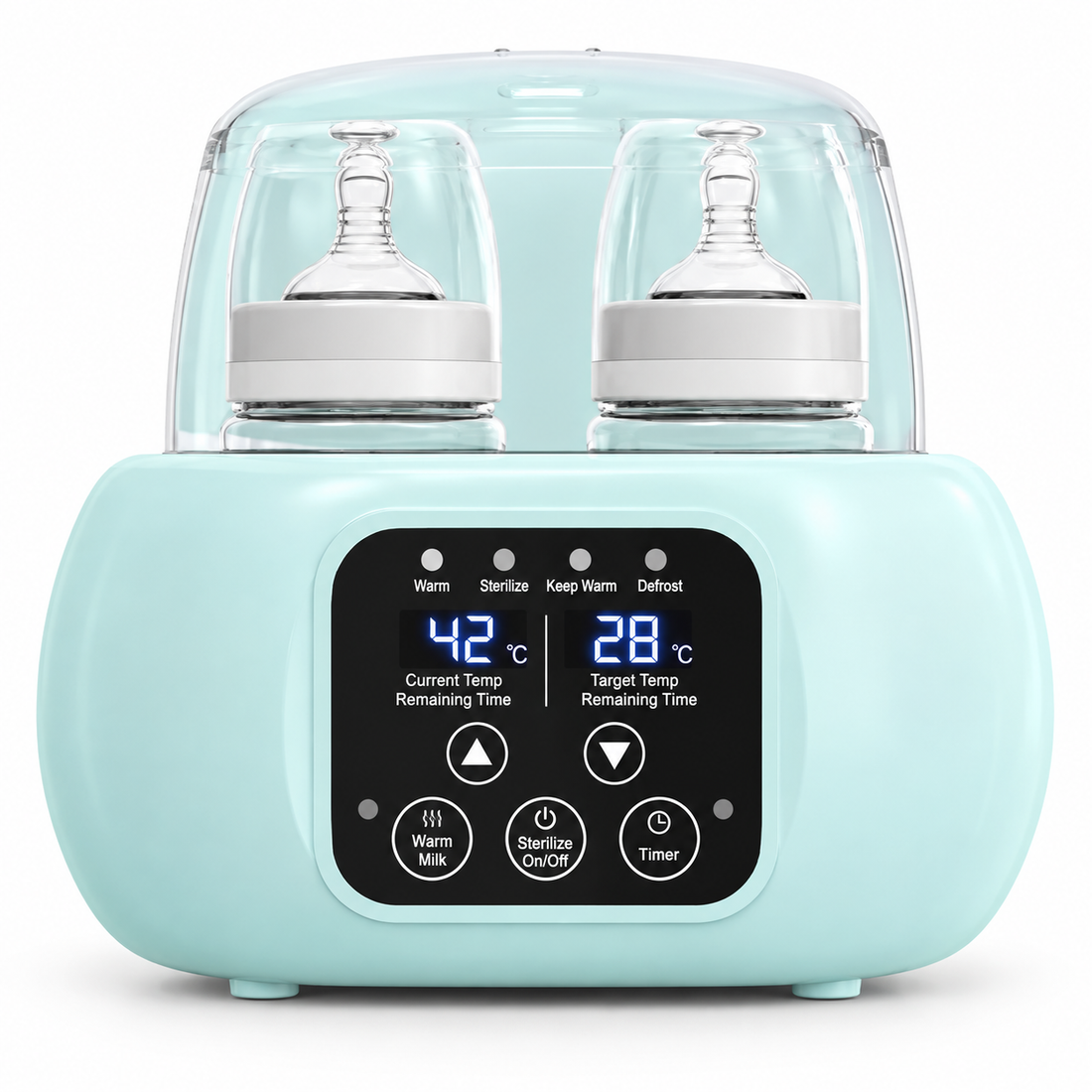 Compact portable bottle warmer designed for convenient baby feeding at home or while traveling