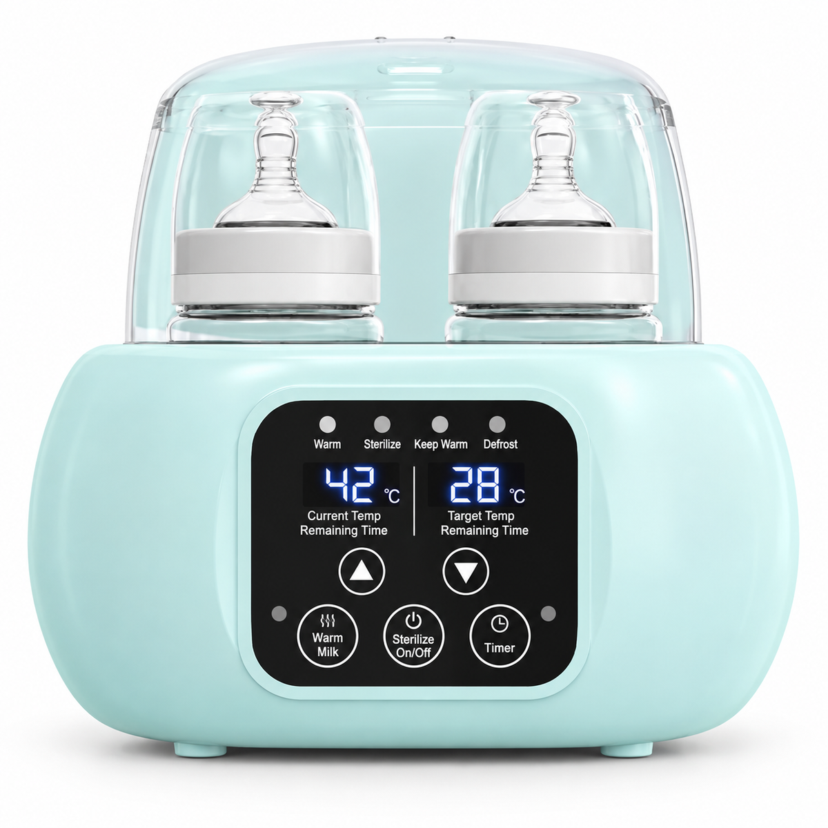 Compact portable bottle warmer designed for convenient baby feeding at home or while traveling