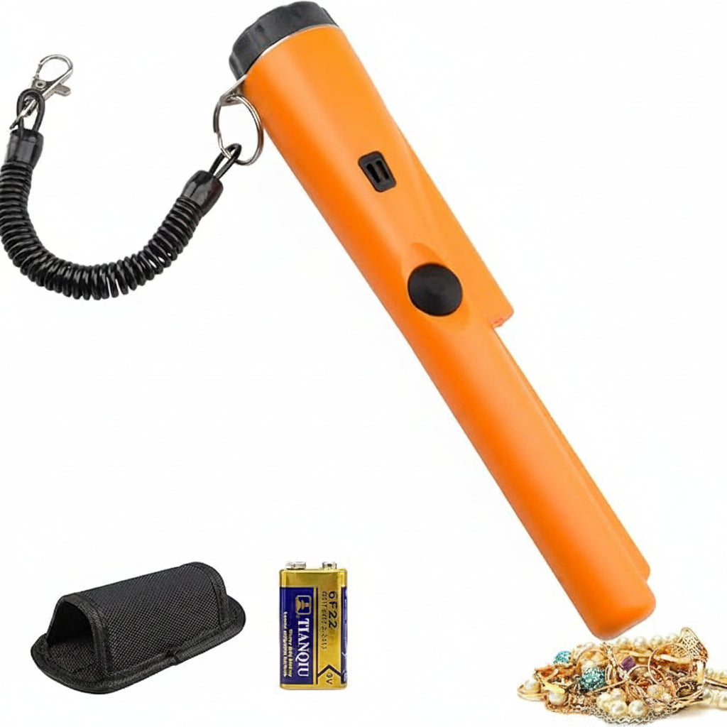 Portable handheld pinpointer wand in orange color