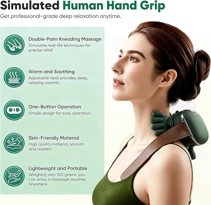 Portable neck and shoulder massager suitable for chair and sofa use