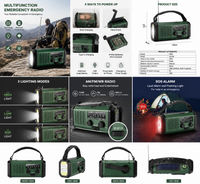 Portable radio with USB and solar charging, featuring AM, FM, and WB bands for complete coverage.