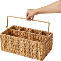 Portable utensil organizer basket with napkin holder