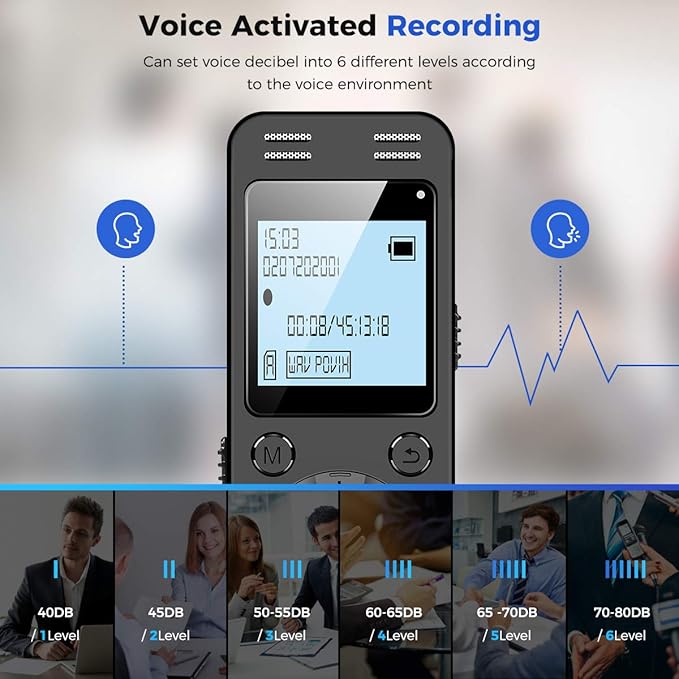 Compact Portable Voice Recorder Lightweight Recording Device