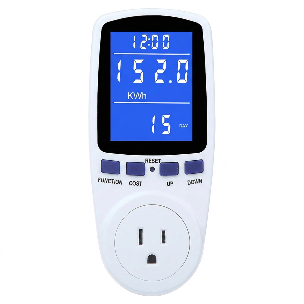Power energy meter plug with LCD display