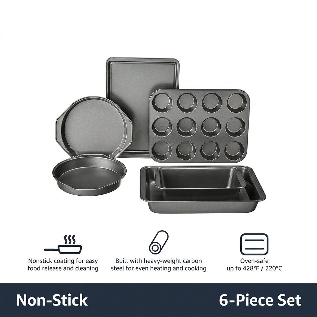 Durable Bakeware Set for Cakes and Cookies