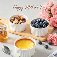 Ceramic pudding cups for kitchen baking