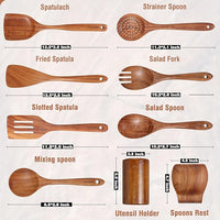 Wooden Kitchen Tools with Spoon Rest