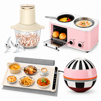 Cook-to-table kitchen bundle with cooking oven, electric chopper, food warming mat and 5-piece serving bowl set