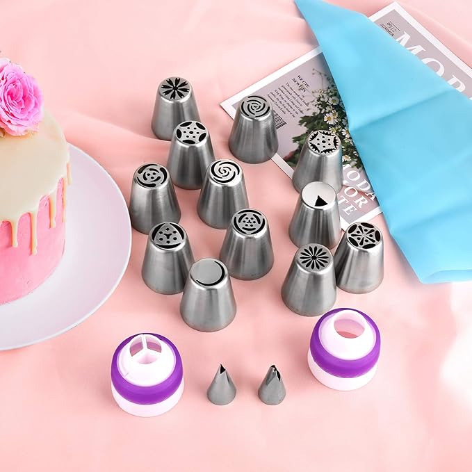 Stainless steel Russian piping tips set