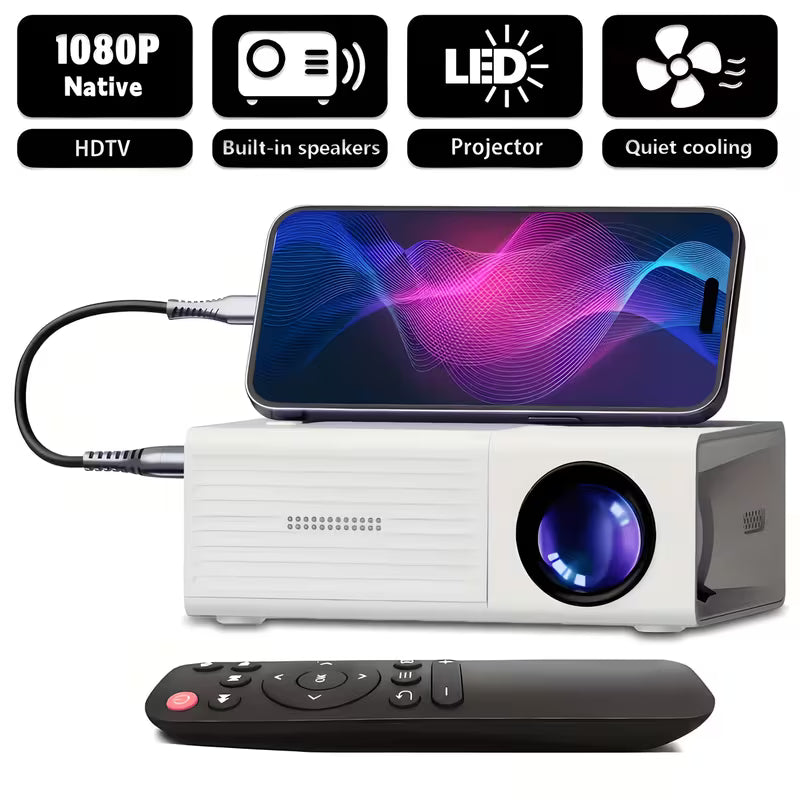  mini projector with projection screen home theater setup
