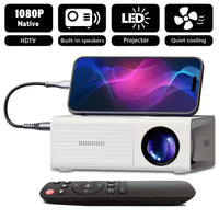  mini projector with projection screen home theater setup