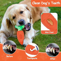 Puppy chew toy rubber carrot for teething and training