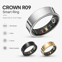 R09 smart ring with blood oxygen tracking and health data display