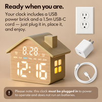 Digital House-Shaped Alarm Clock – Temperature Display & LED Dimmer