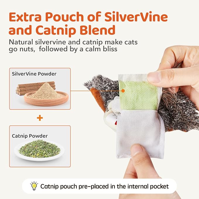 Rechargeable Cat Play Toy With Moving Sparrow Design
