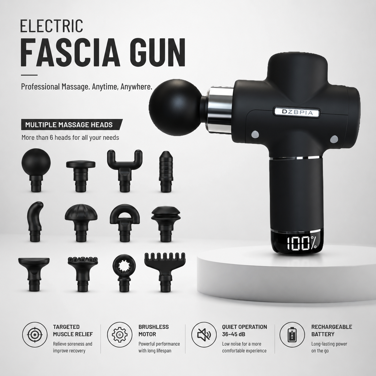 Rechargeable portable massager for gym home office and travel use