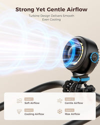 Rechargeable baby stroller fan, portable and perfect for stroller or baby carriage.
