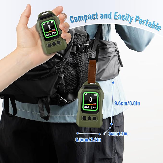 Rechargeable CO gas monitor with long battery life