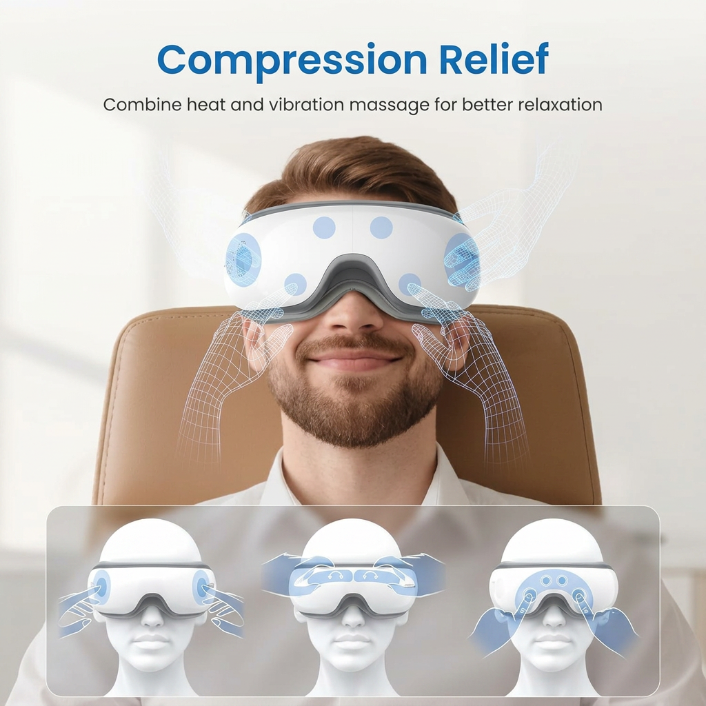 Rechargeable eye comfort mask with compact portable body