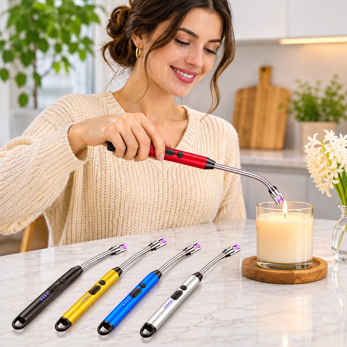 Long Handle Electric Gas Lighter for Home Kitchen