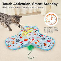 Fully assembled interactive cat toy for kittens and adult cats