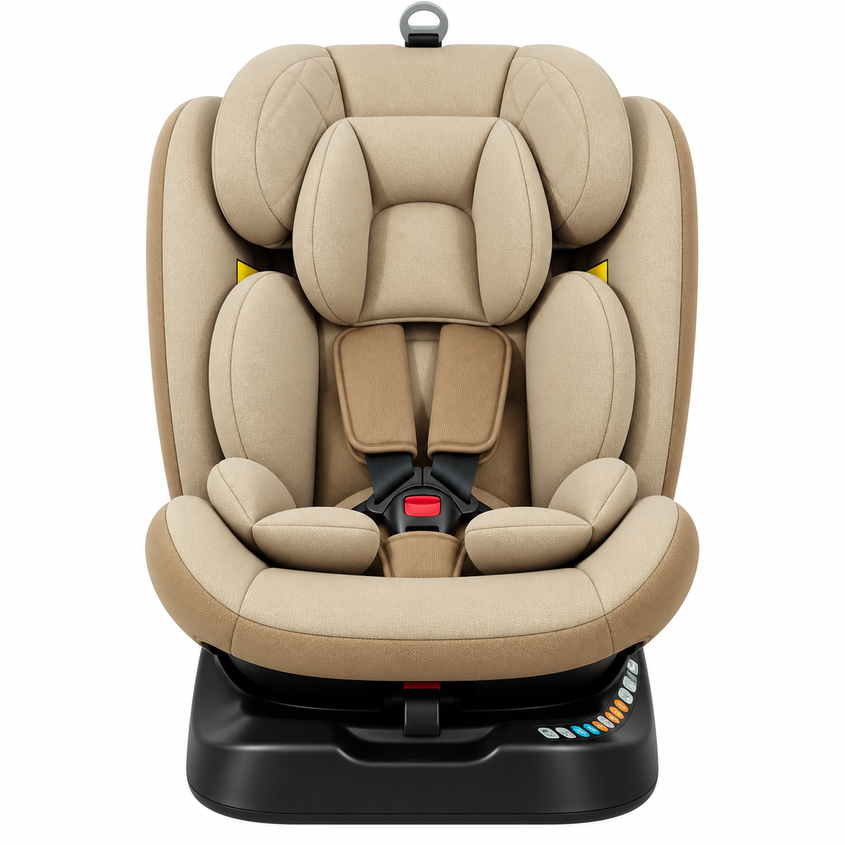 Convertible child car seat with adjustable seating base