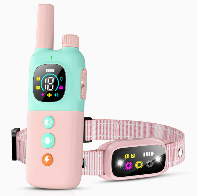 Remote dog training device with color screen and rechargeable collar